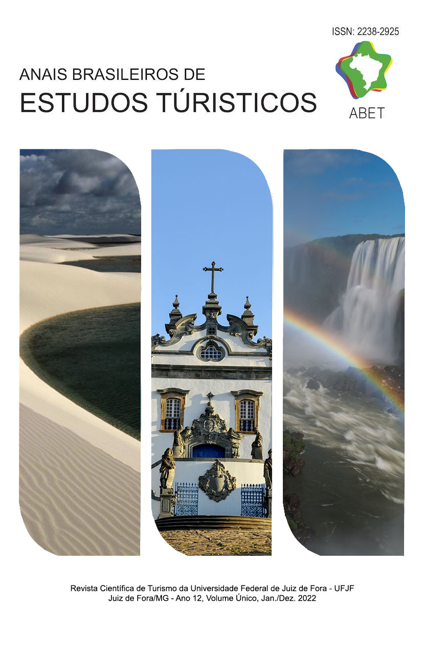 					View ABET, Vol. 12, Single Issue (2022): Current Topics in Tourism and Thematic Section: “Tourism and Unesco heritage sites in Brazil” 
				