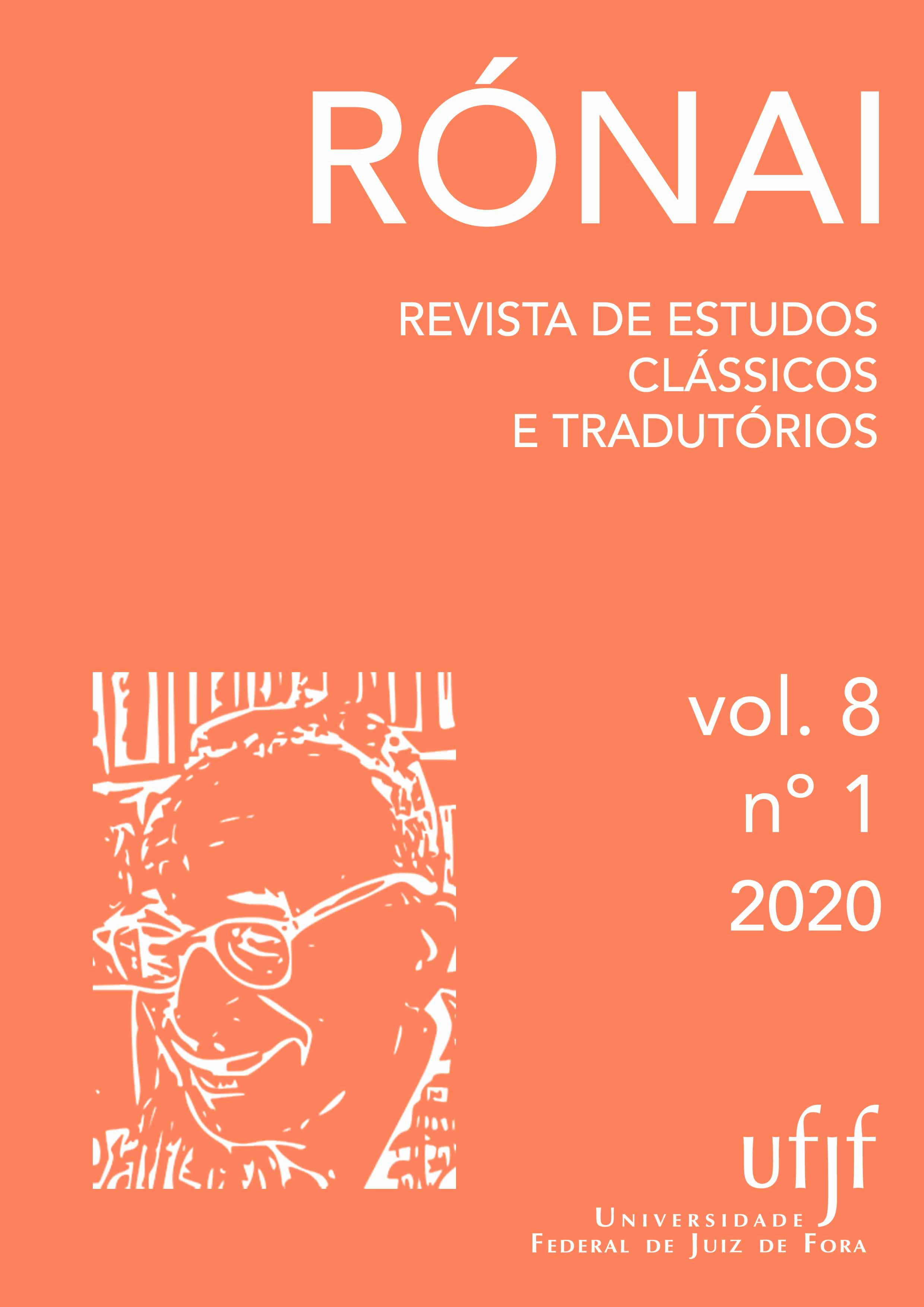 Capa do volume 8, número 1, do ano de 2020 da revista Rónai - Revista de Estudos Clássicos e Tradutórios