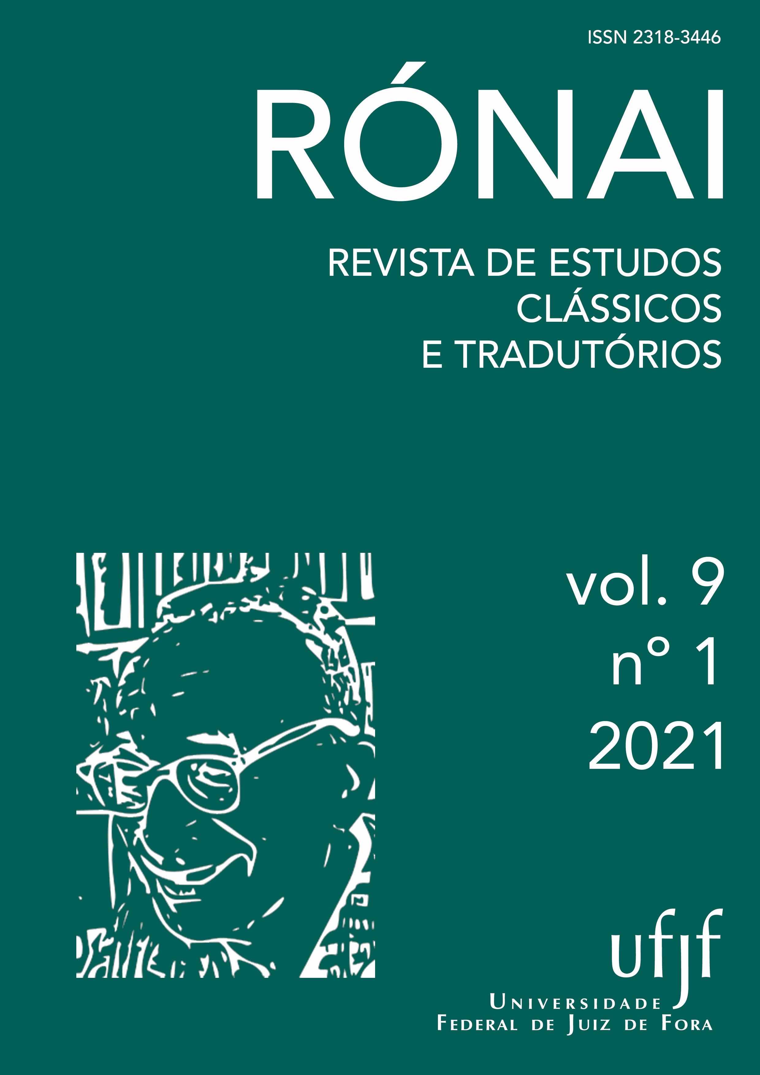 Capa do volume 9, número 1, do ano de 2021 da revista Rónai - Revista de Estudos Clássicos e Tradutórios